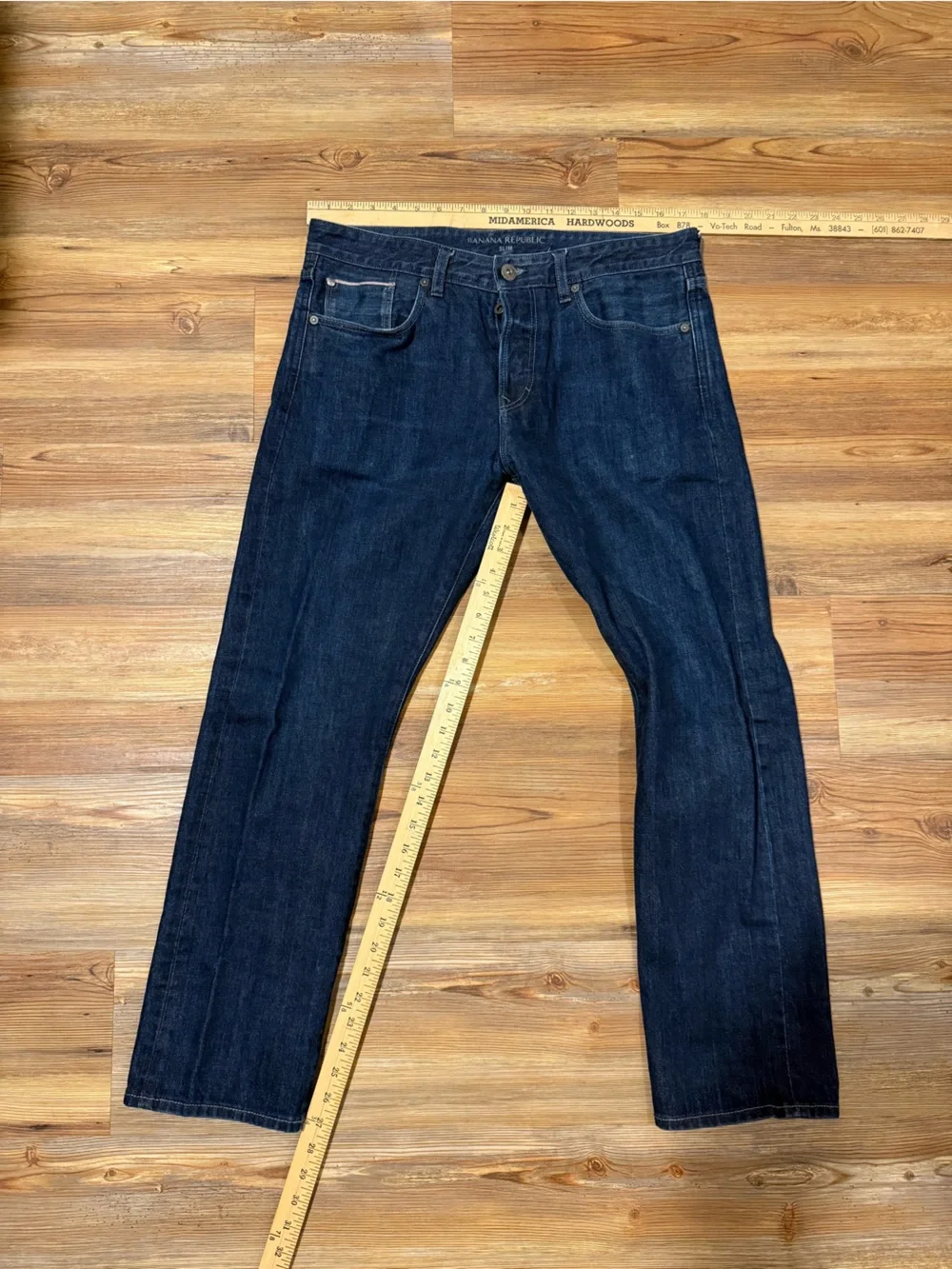 Banana Republic Men’s Slim Fit Selvage Jeans. Blue Heritage. 34x27*